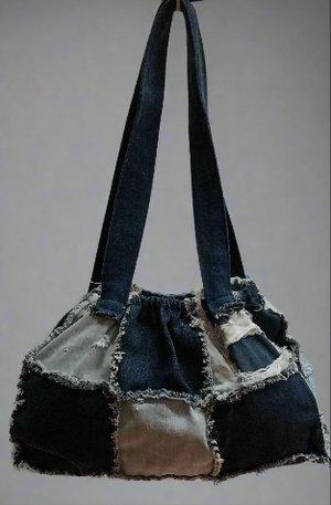 Denim patchwork purse (medium)