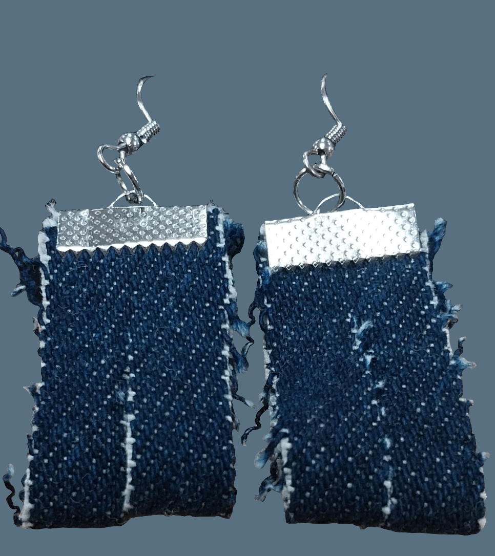 denim earrings