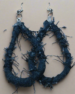 denim wrap earring