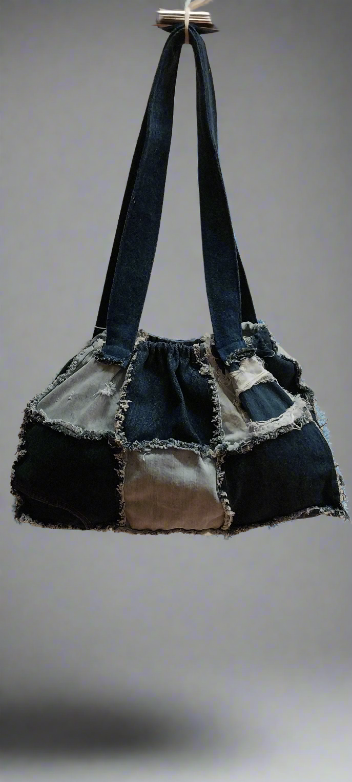 Denim patchwork purse (medium)