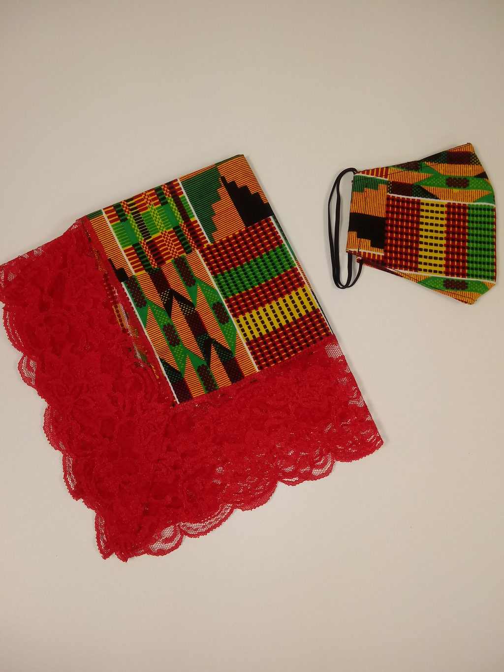 African Pride Church Collection "Mask and Handkerchief"  (red)